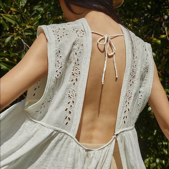 NWT Free People Bella Babydoll Top in Ivory - Picture 9 of 11